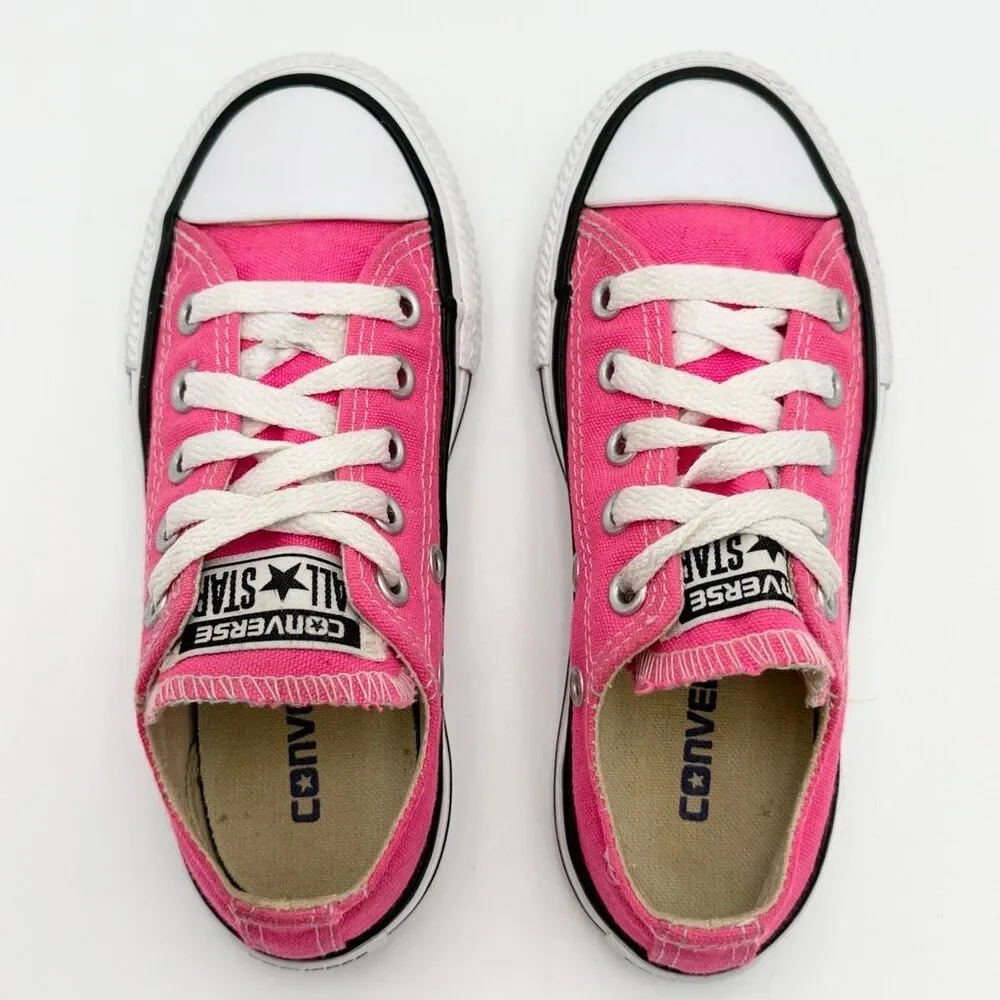Converse All Star Chuck Taylor Low Lace Up Hot Pink Slater Sneakers - Little Kid